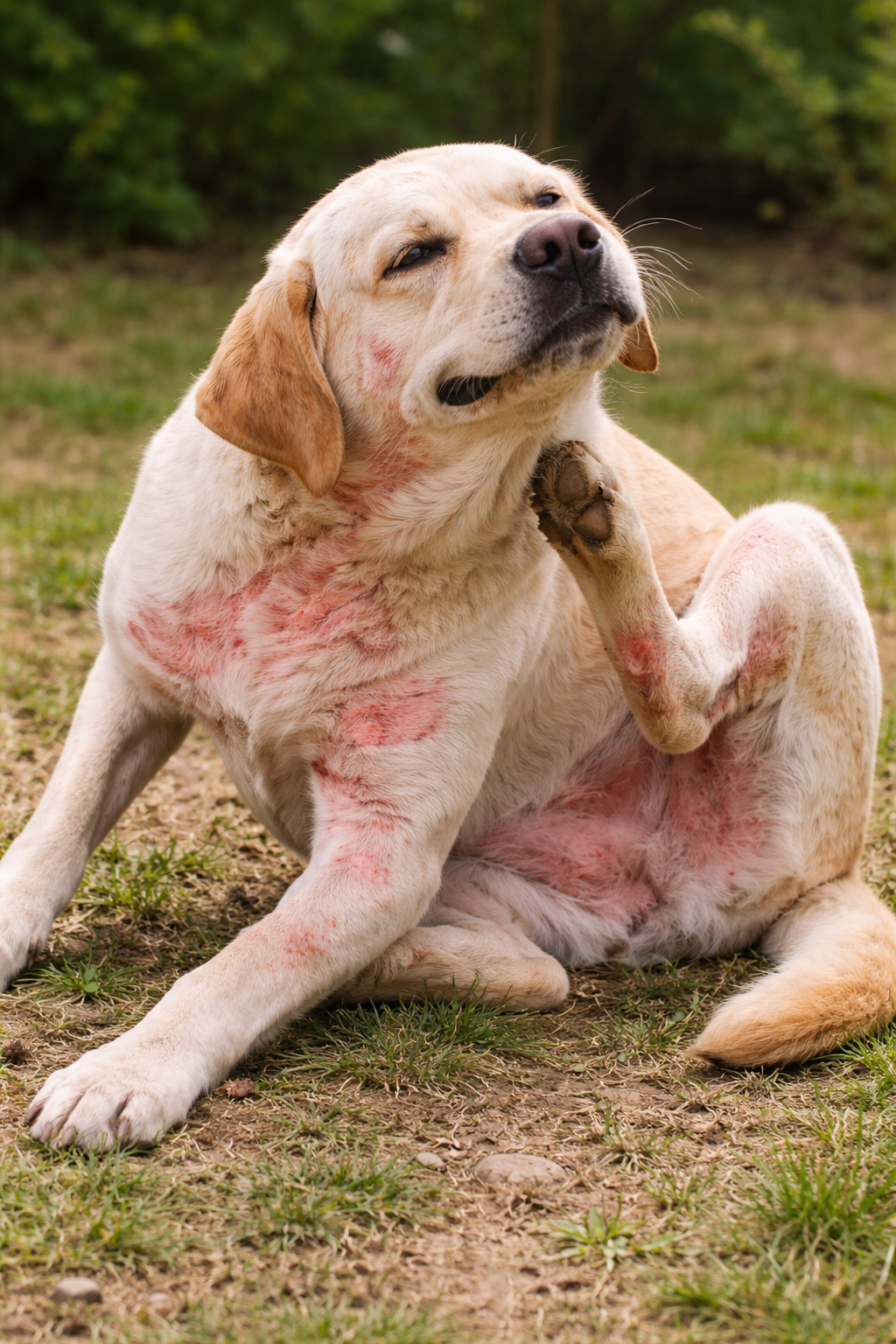 perro con alergia